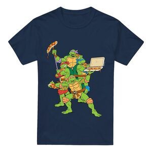 Teenage Mutant Ninja Turtles Mens Pizza Party T-Shirt / Navy